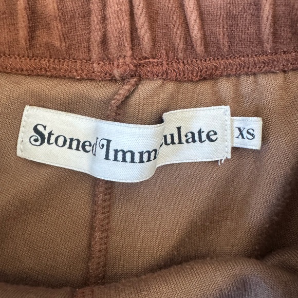 Stoned Immaculate Brown Yellow Gym Shorts Size XS Retro - Picture 3 of 8